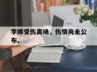 金年会足球-李娜受伤离场，伤情尚未公布。